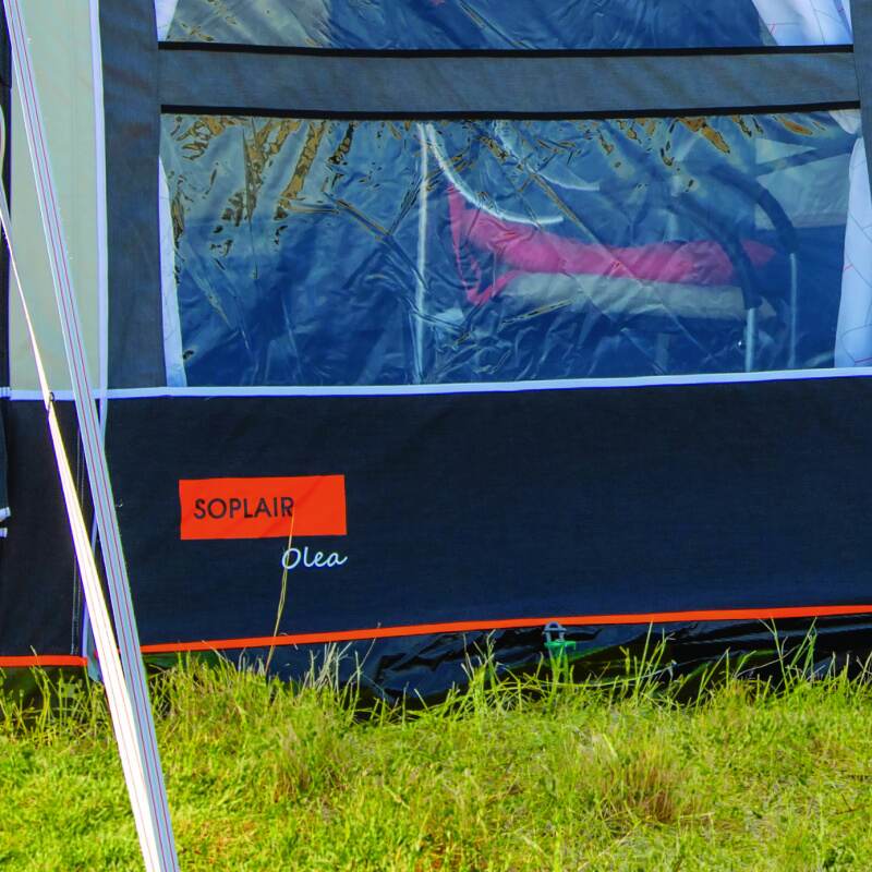 The logo on a Soplair Olea Air Inflatable Caravan Awning