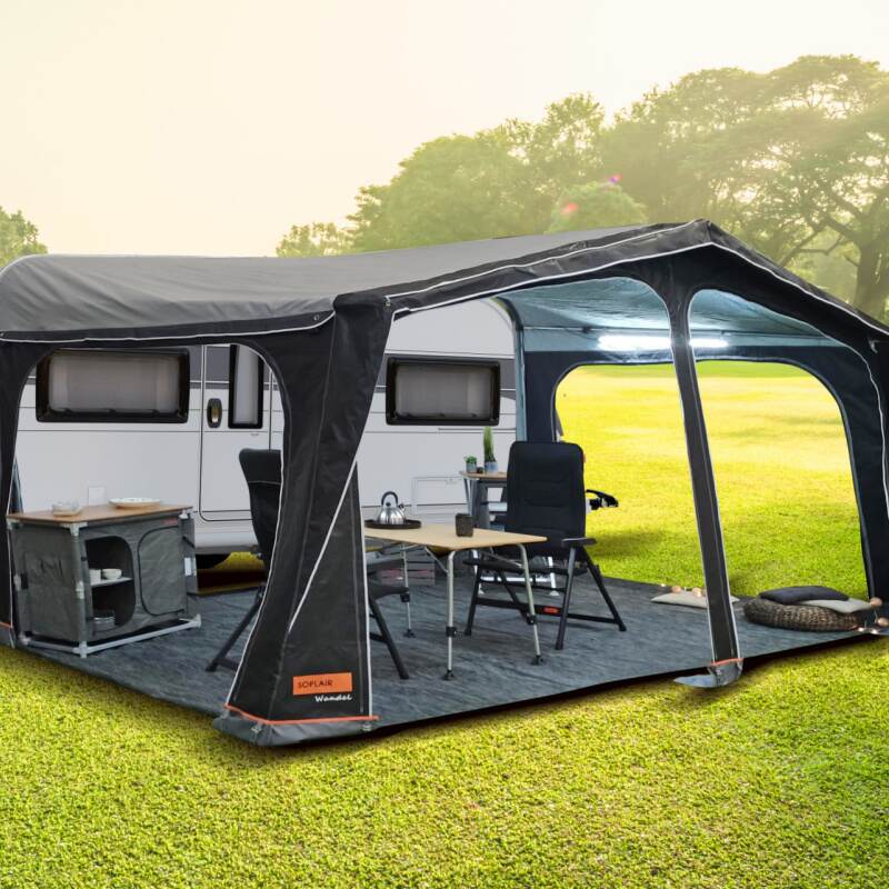 Soplair Wandel Traditional Caravan Awning Open Windows