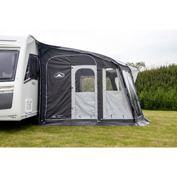 Sunncamp Inceptor Air 390 side panel configuration showing entrance and window design