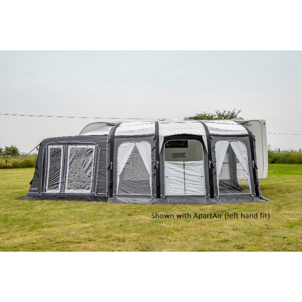 Sunncamp Inceptor Air Awning shown with ApartAir extension on left side of main awning