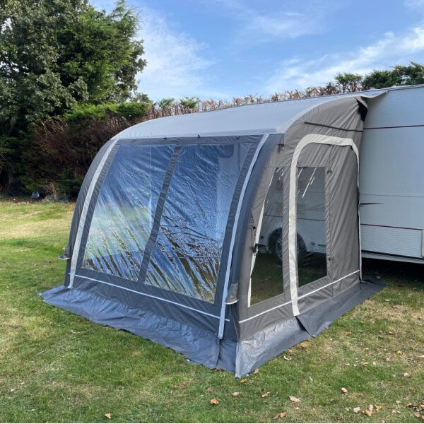 Complete view of Sunncamp Ultima 260 Awning showing all panels and attachment