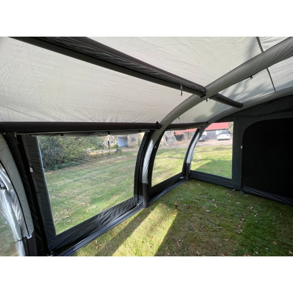 Sunncamp Ultimate 390 Awning shown from inside at a corner angle