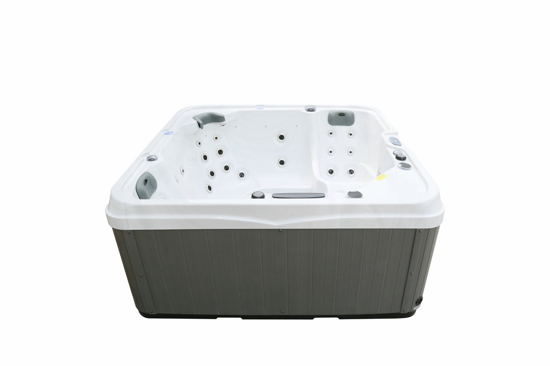 Luso Spas The Hawaii 2 Hot Tub showing open seating and jet layout on a white background.