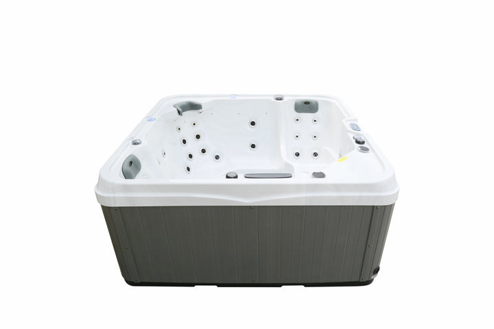 Luso Spas The Hawaii 2 Hot Tub showing open seating and jet layout on a white background.