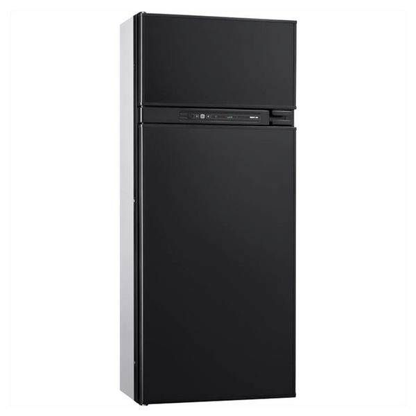 Thetford N4145E+ refrigerator in black finish, closed view, on a white background"