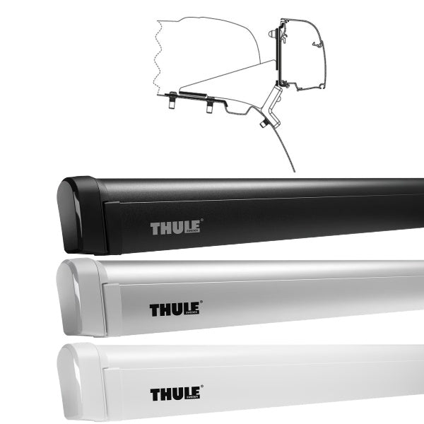 Three Thule awnings for Mercedes Vito beneath the adapter 