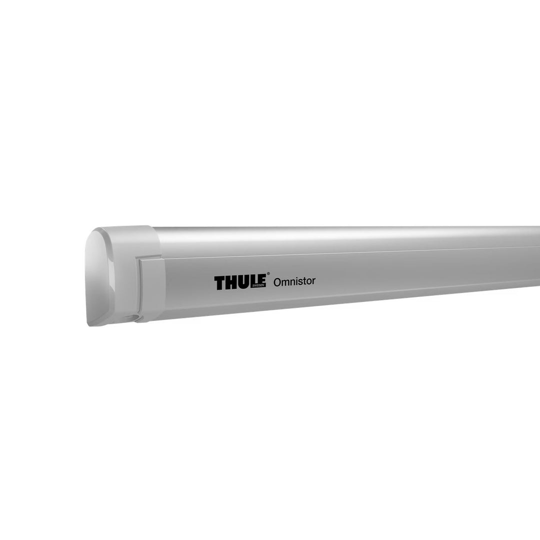 Thule Omnistor awning case in grey on a white background.