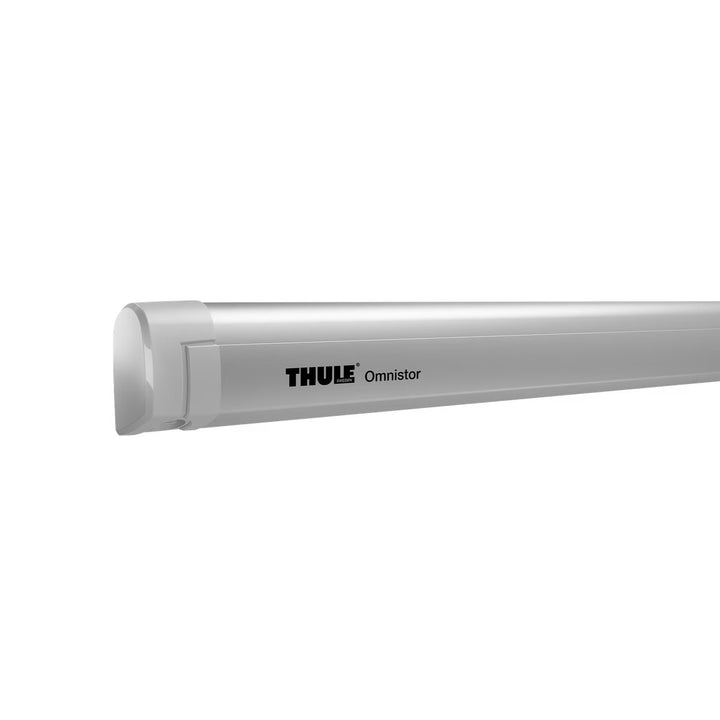 Thule Omnistor awning case in grey on a white background.