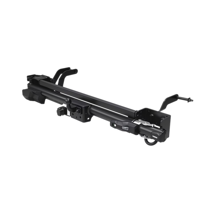 Thule Veloswing towbar rack assembly on a transparent background.