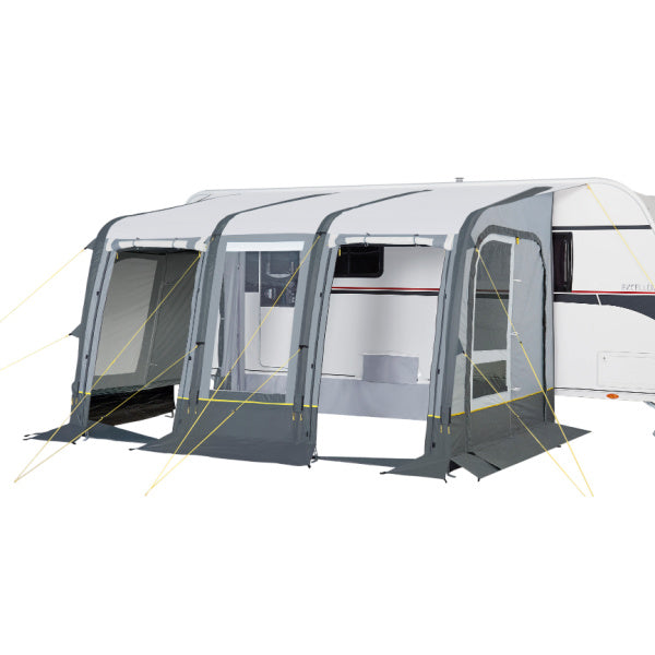 Trigano Aruba Air Awning shown with an open door