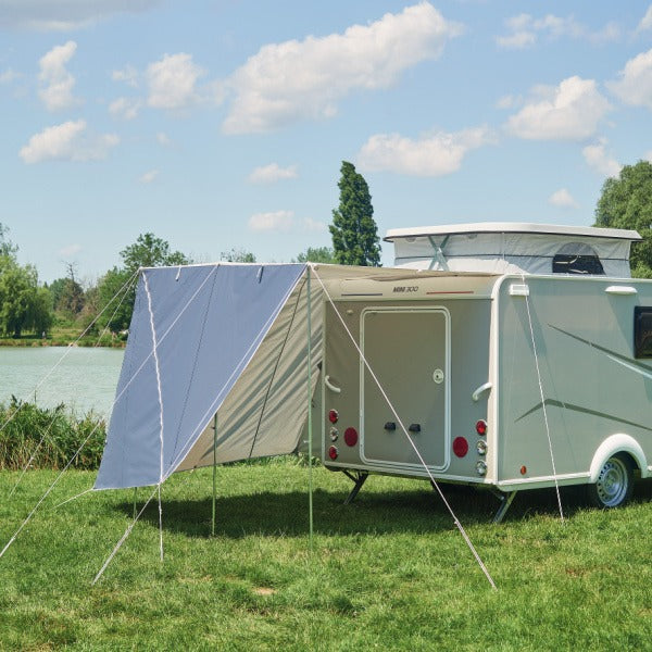 Trigano Mini Silver Pop Top Caravan Awning shown from front left