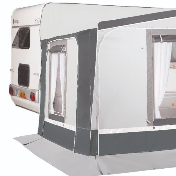 Trigano Montreux 250 Caravan Awning shown focussed on side window