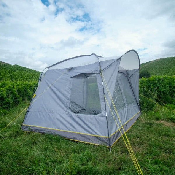 Trigano Santa Clara shown from the side in a field