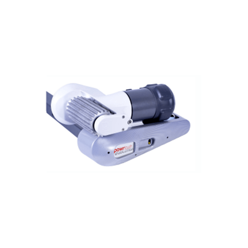 Close-up view of the Truma AWD Auto Motor Mover unit, showcasing its roller mechanism and compact design for maneuvering caravans with all-wheel drive precision, with white background.