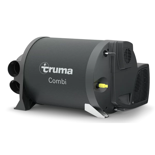 Truma Combi 4E Heater and Boiler cylindrical heating unit with air outlets on a transparent background.