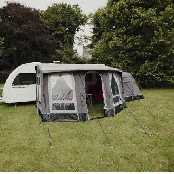 A Tuscany 400 Awning with a front open door