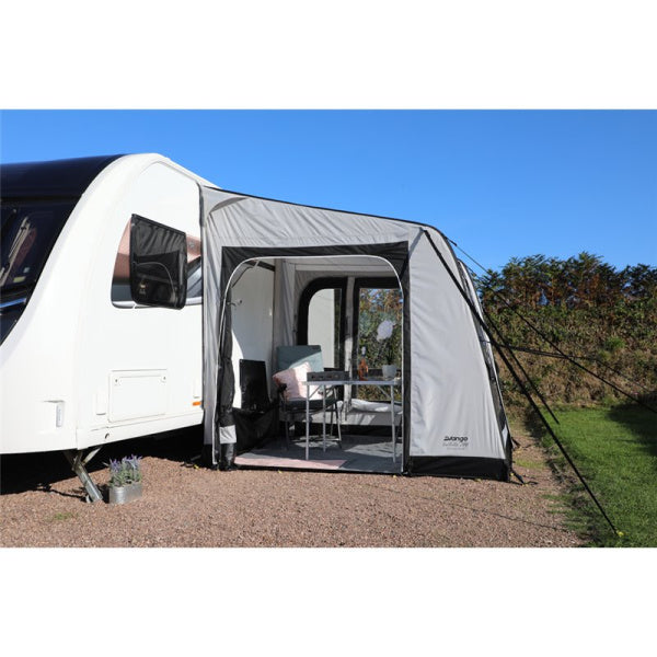 A Vango Balletto 200 shown with focus on the open side door