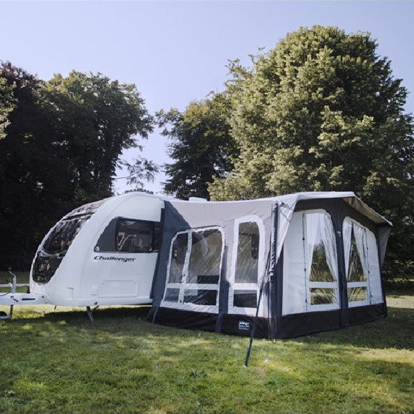 A Vango Riviera 390 all season shown from the side