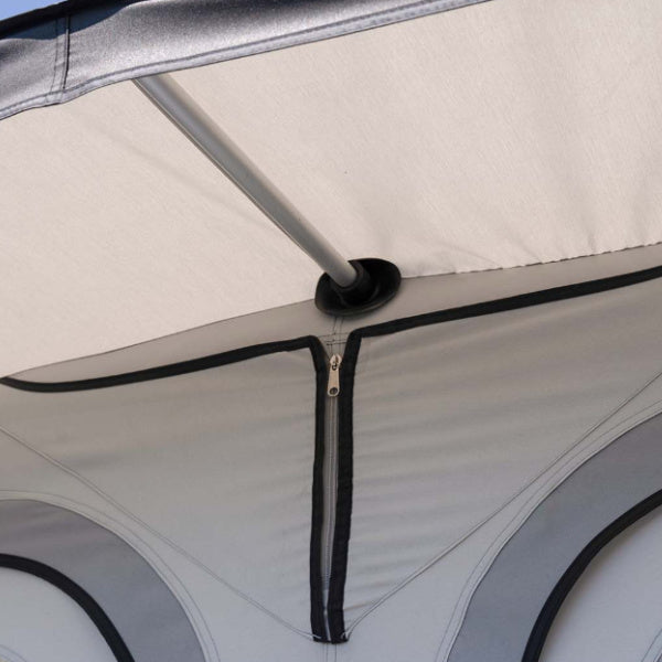 Westfield Galaxy Full Air Awning shown focussed on zips