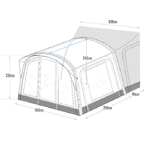 Westfield Neptune Awning dimensions diagram