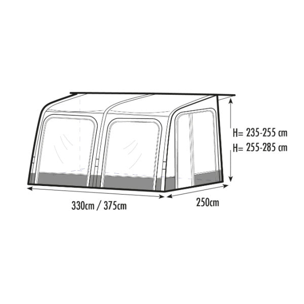 Westfield Vega Air Awning dimensions