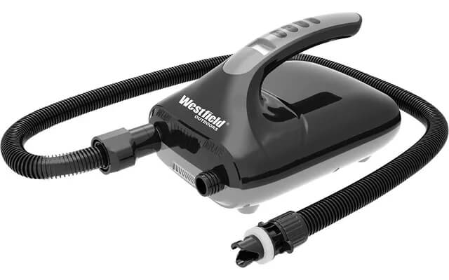 Westfield electric pump with hose and nozzle on a white background.