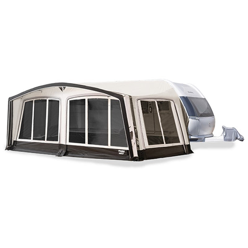 Westfield pluto 2 with an attached caravan on a white background