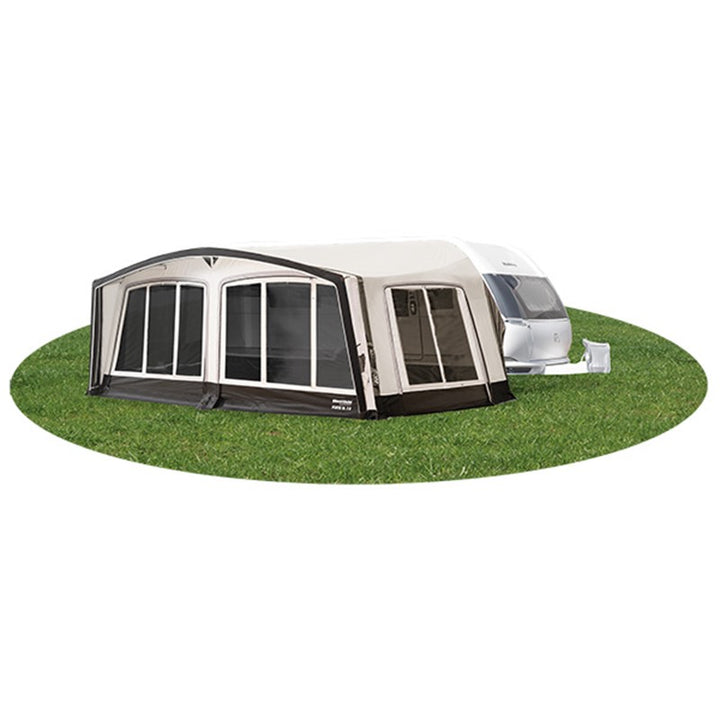 Westfield pluto xl 2.0 with an attached caravan on a grassy area