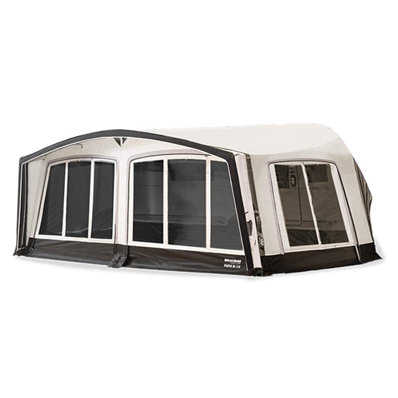 Westfield pluto xl 2.0 Caravan awning with glass panels on a white background
