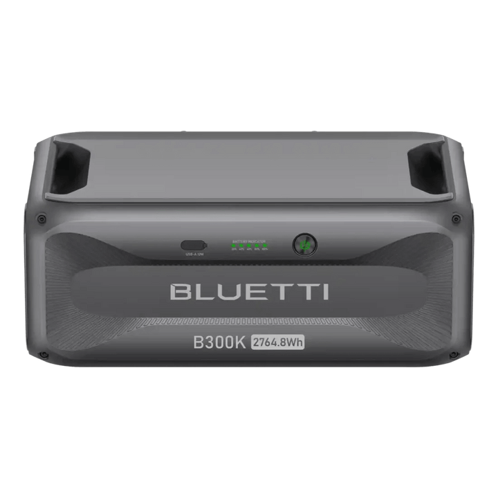 Front view of Bluetti B300K 2764.8Wh battery station on a transparent background.