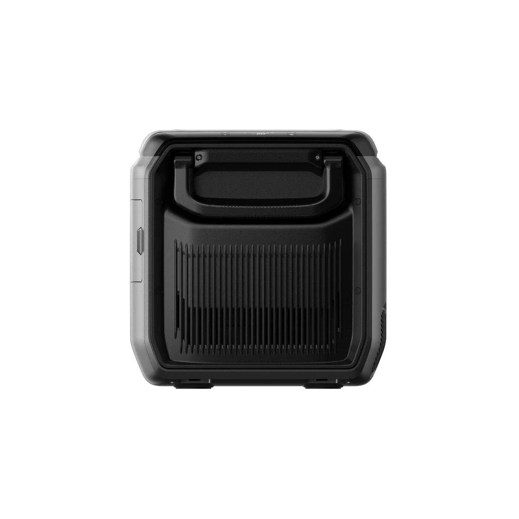 EcoFlow Glacier Classic portable fridge freezer rear handle view on a transparent background.