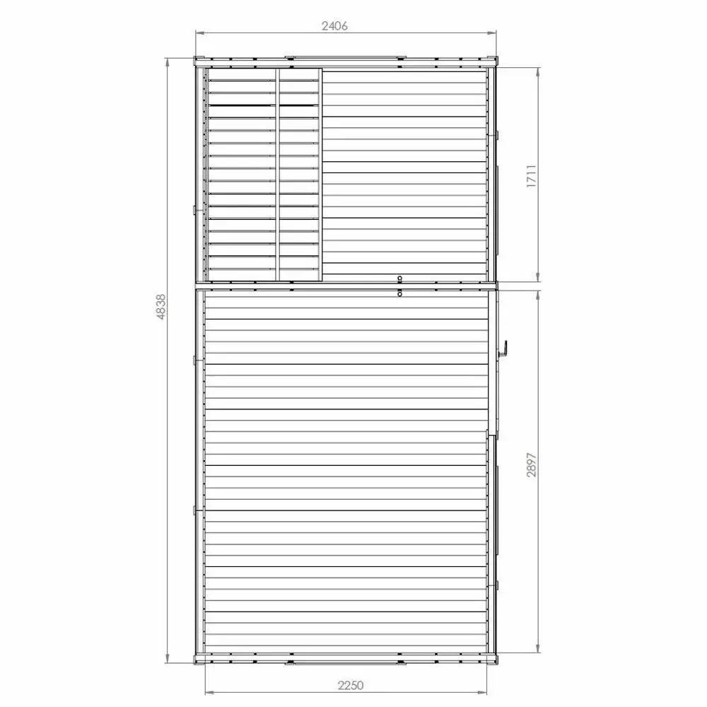 Floor plan of the InMedias Wagon Log Sauna.