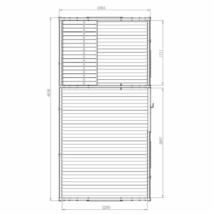 Floor plan of the InMedias Wagon Log Sauna.