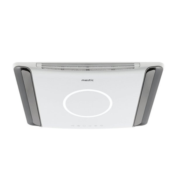 Mestic RTA-2600I rooftop air conditioner interior ceiling unit with integrated LED lighting on a white background.