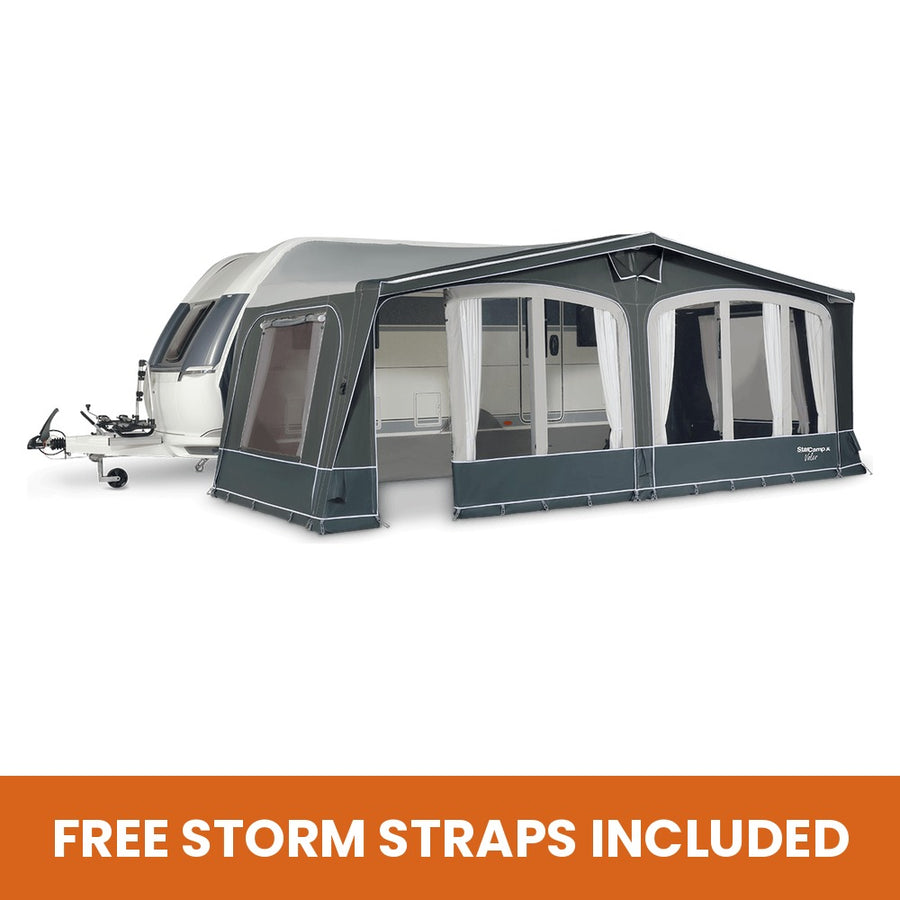 Dorema Starcamp Valor Air full caravan awning with free storm straps included banner