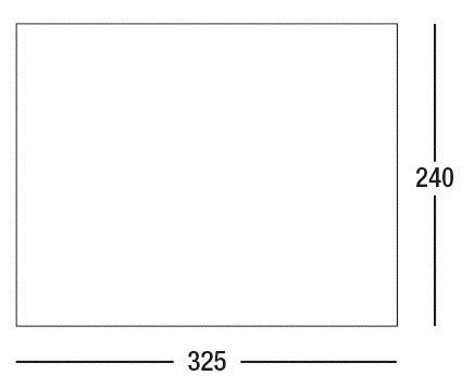 Floor plan diagram of the SunnCamp 325 Air awning showing dimensions of 325 cm wide by 240 cm deep on a white background.