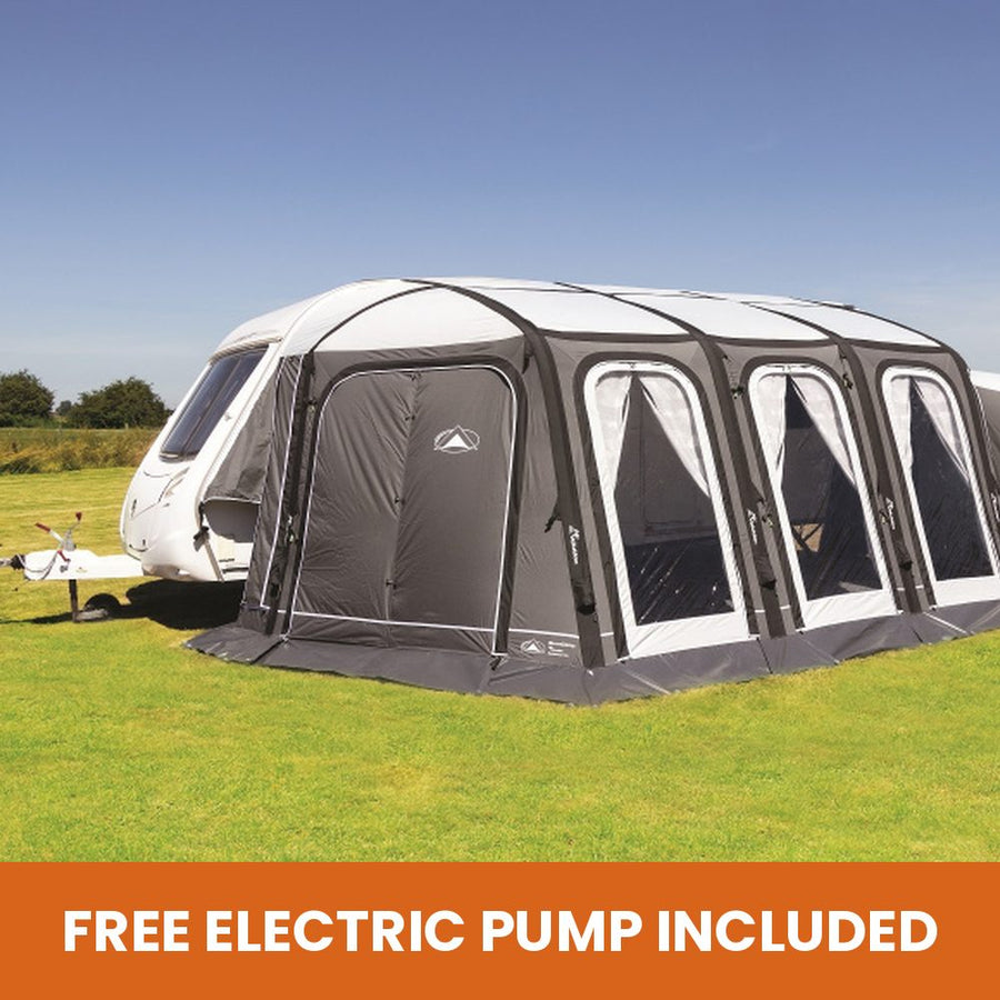 Sunncamp Esteemed Air full caravan awning with free electric pump included banner