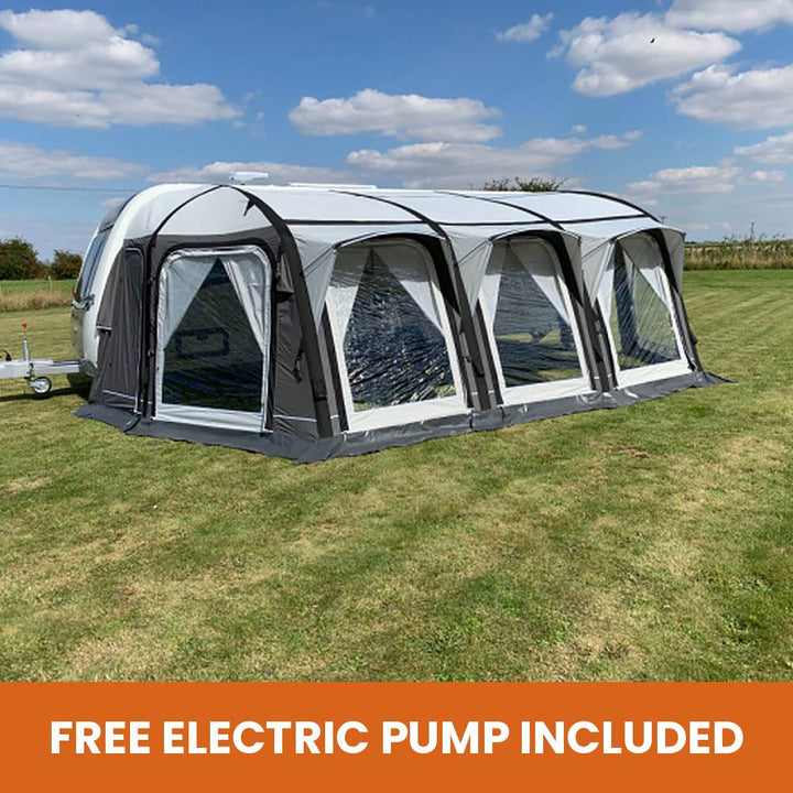 Sunncamp Icon Air full caravan awning with free electric pump included banner