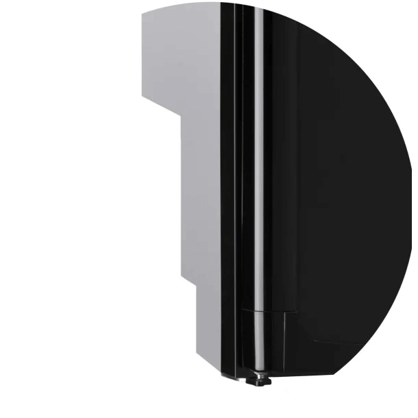 Side profile close-up of the curved frame design of Thetford BL FRIDGE N4175A CURVED FRAME, on a white background.