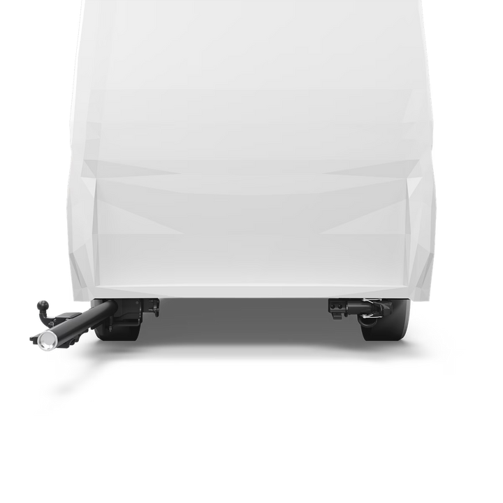 Thule Veloswing towbar attached to vehicle frame on a plain background.