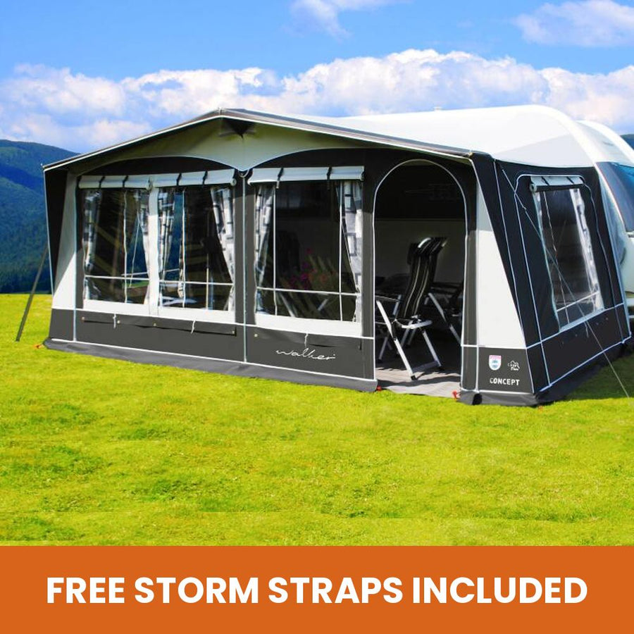 Walker Concept full caravan awning with free storm straps included banner